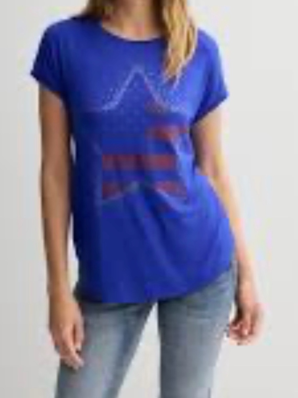 APT. 9 Women's Royal Blue Star Graphic Tee 4th of July USA